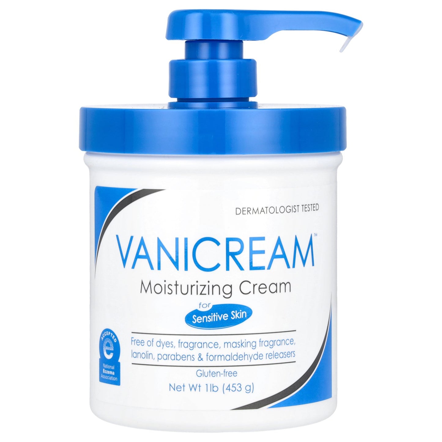 Vanicream, Moisturizing Cream, For Sensitive Skin, Fragrance Free (Pump), 1 lb (453 g)
