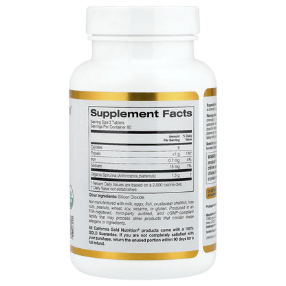 California Gold Nutrition, Organic Spirulina, 240 Tablets (500 mg per Tablet)
