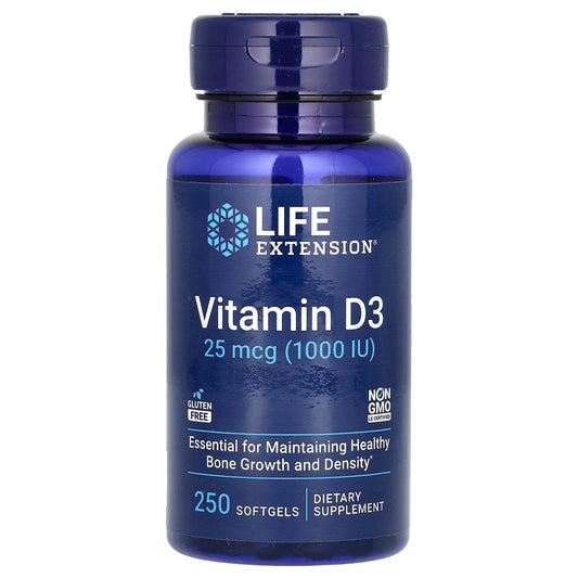 Life Extension, Vitamin D3, 25 mcg (1,000 IU), 250 Softgels