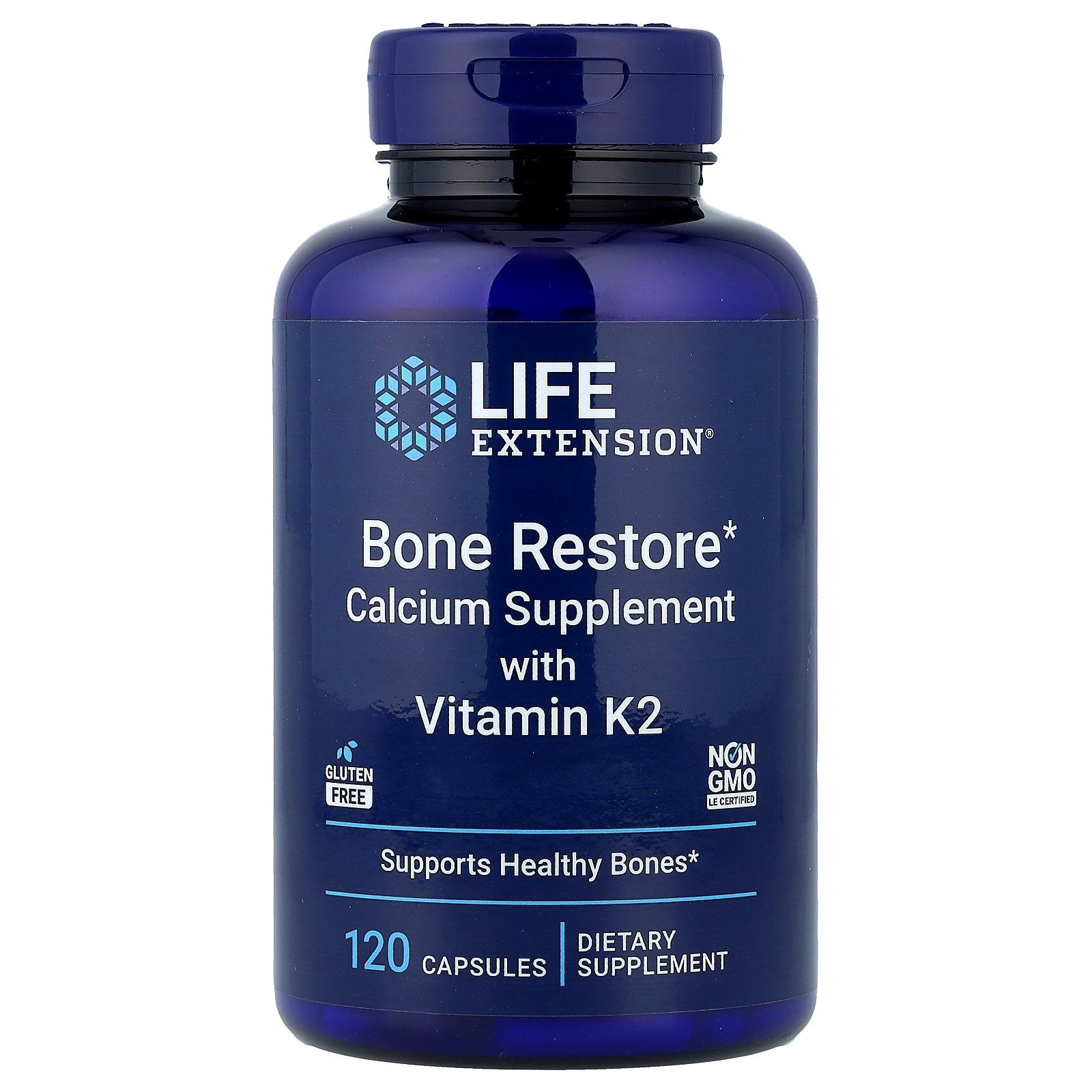 Life Extension, Bone Restore, Calcium Supplement with Vitamin K2, 120 Capsules