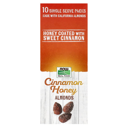 NOW Foods, Cinnamon Honey Almonds, 10 Single Serve Packs, 1.25 oz (35 g) Packets