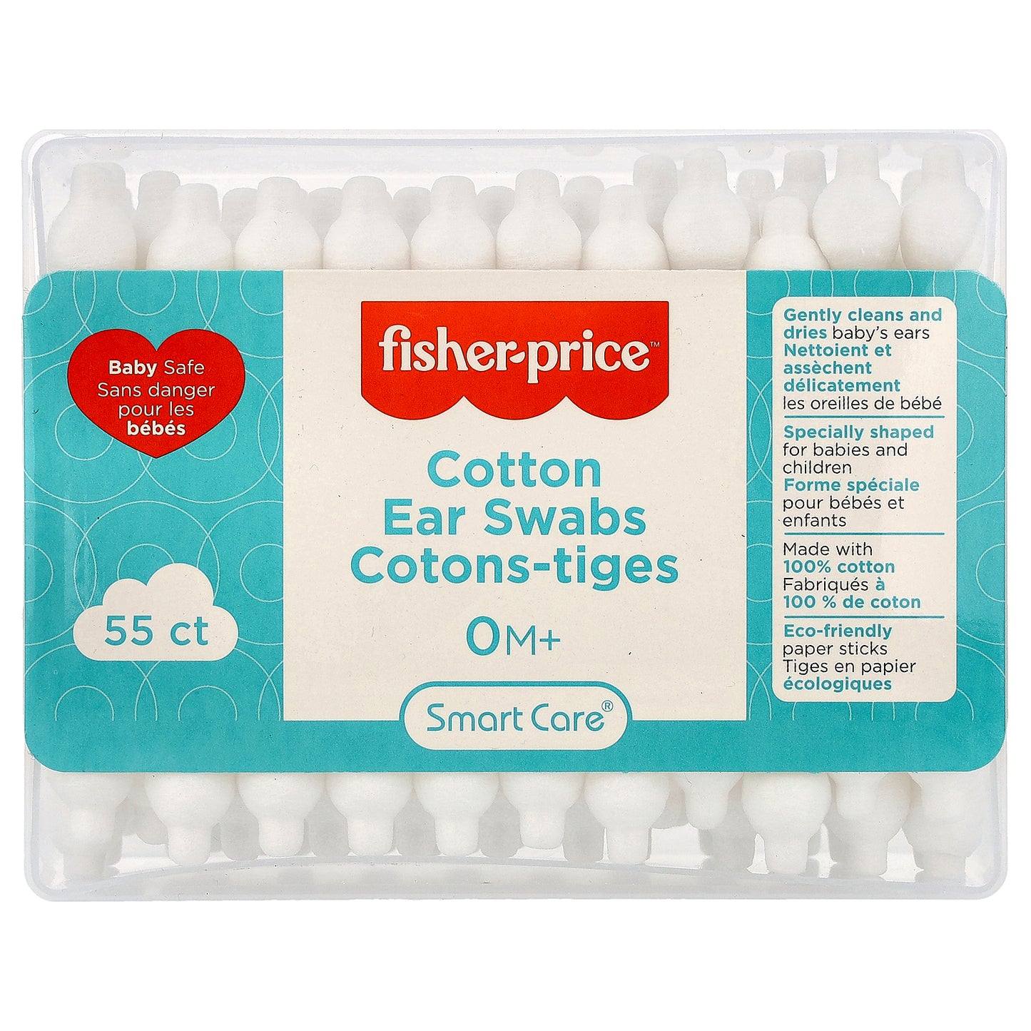 Fisher-Price, Cotton Ear Swabs, 0+ Months, 55 Count