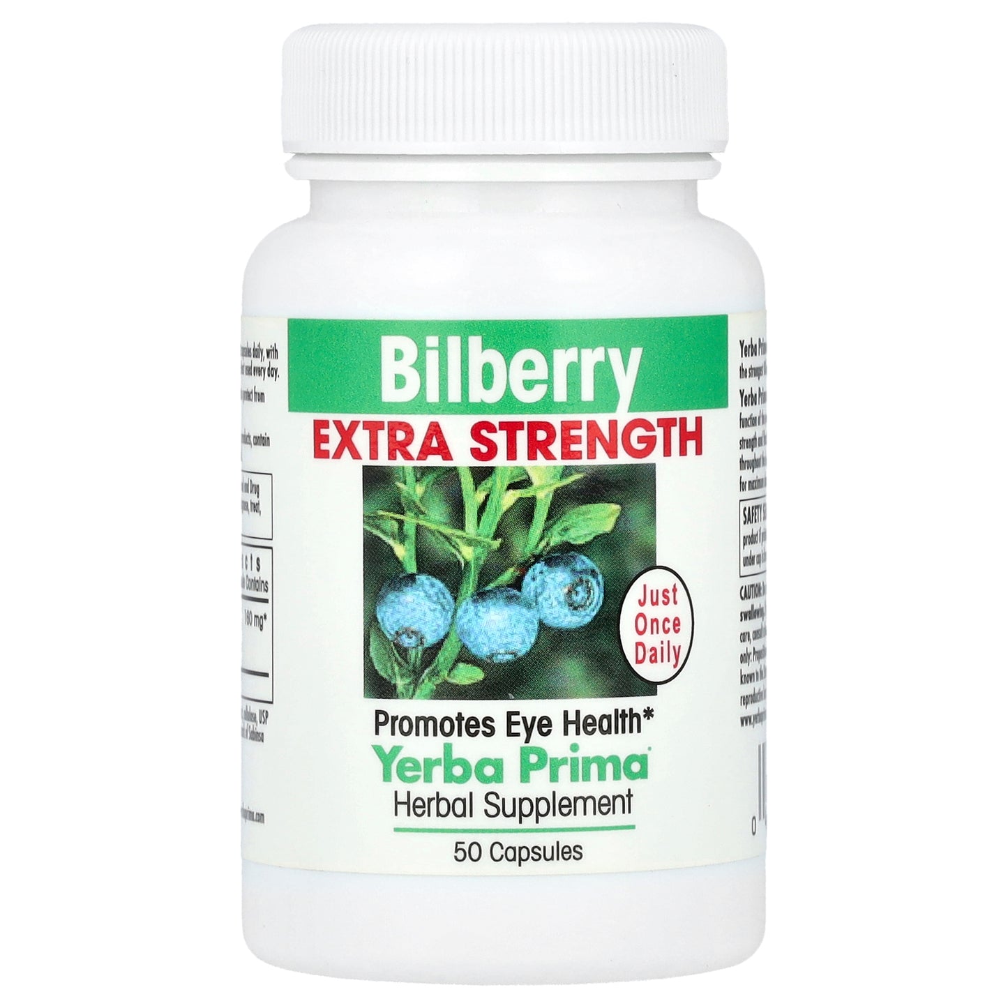 Yerba Prima, Bilberry, Extra Strength, 160 mg, 50 Capsules