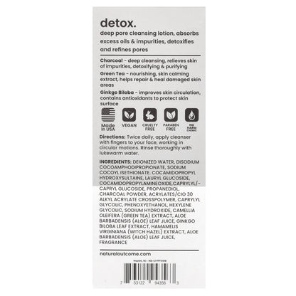 Natural Outcome, Charcoal, Detoxifying Face Wash, 8 oz (236 ml)