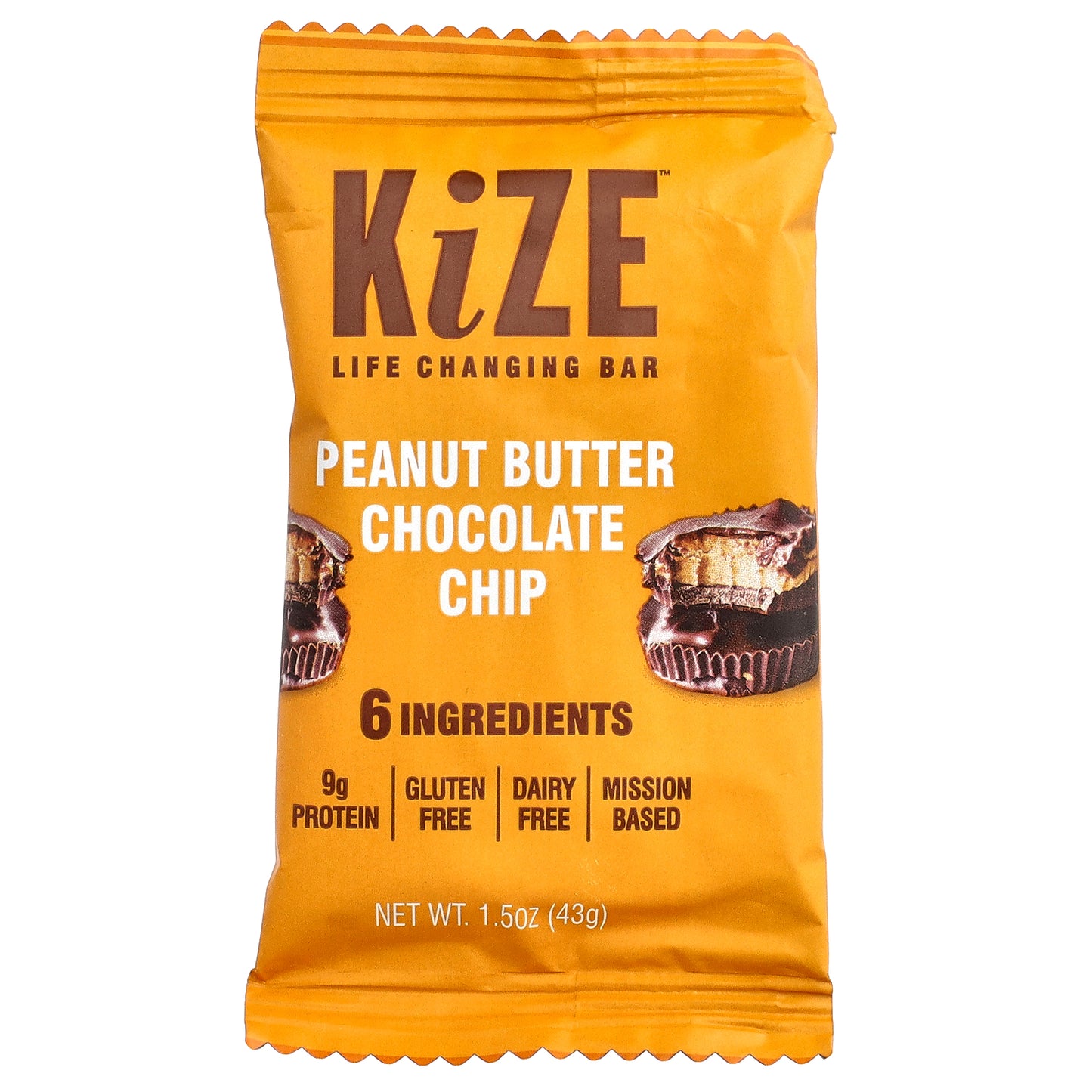 KiZE Life Changing Bar, Peanut Butter Chocolate Chip, 10 Bars, 1.6 oz (45 g) Each