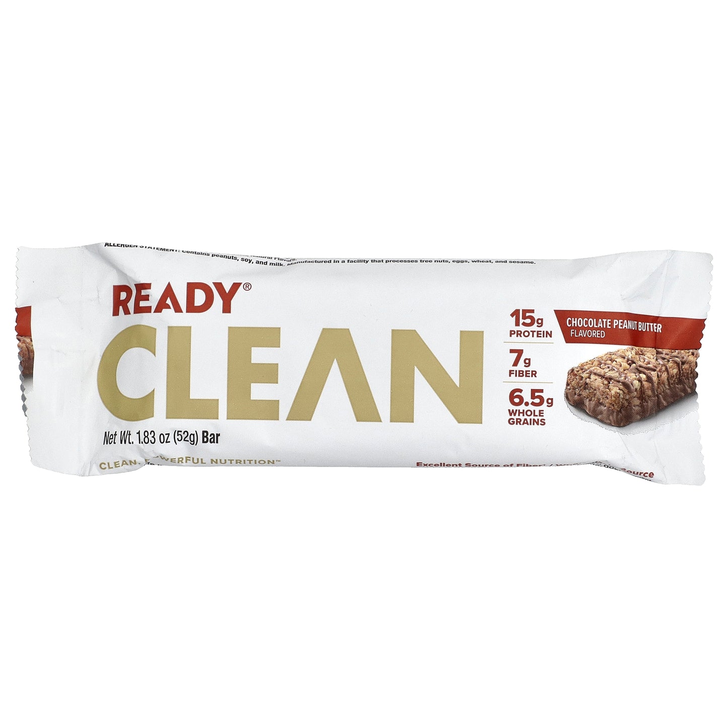 Ready, Clean Protein Bar, Chocolate Peanut Butter, 12 Bars, 1.83 oz (52 g) Each