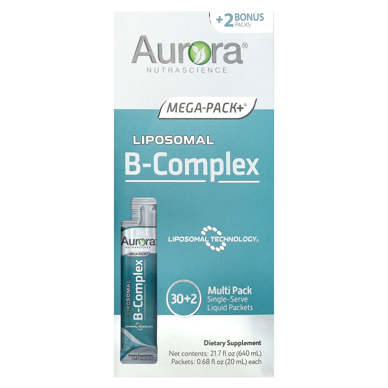 Aurora Nutrascience, Liposomal B-Complex, 32 Packets, 0.68 fl oz ( 20 ml) Each
