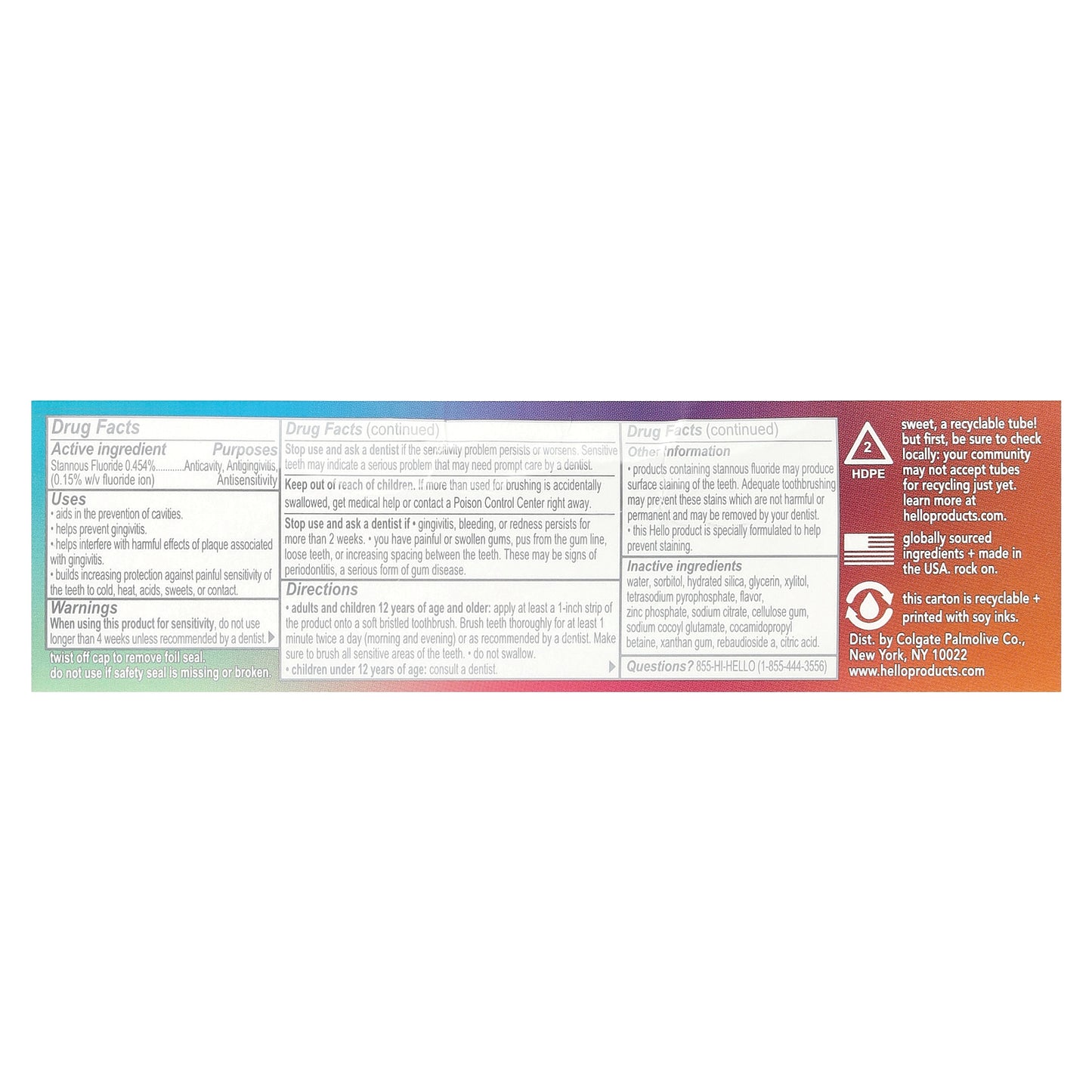 Hello, 8 in 1 Mighty Multi-Tasker Fluoride Toothpaste, Natural Mint Blend, 4 oz (113 g)