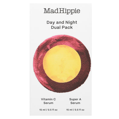 Mad Hippie, Day & Night Dual Pack, Vitamin C & Super A Serum, 2 Bottles, 0.5 fl oz (15 ml) Each