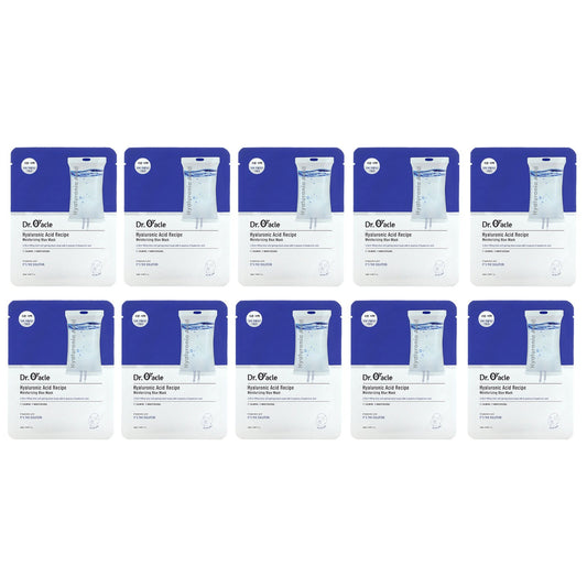 Dr. Oracle, Hyaluronic Acid Recipe, Moisturizing Blue Beauty Mask, 10 Sheets, 0.84 fl oz (25 ml)