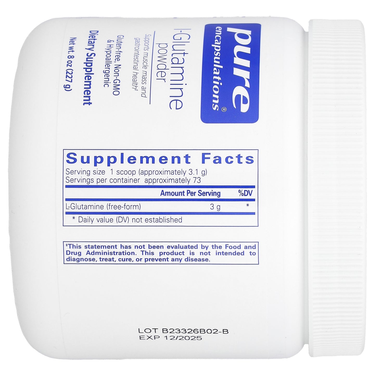 Pure Encapsulations, L-Glutamine Powder, 8 oz (227 g)