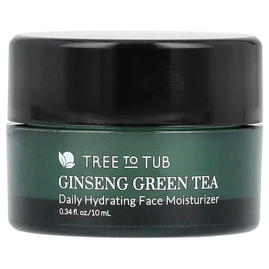 Tree To Tub, Ginseng Green Tea, Daily Hydrating Face Moisturizer, 0.34 fl oz (10 ml)