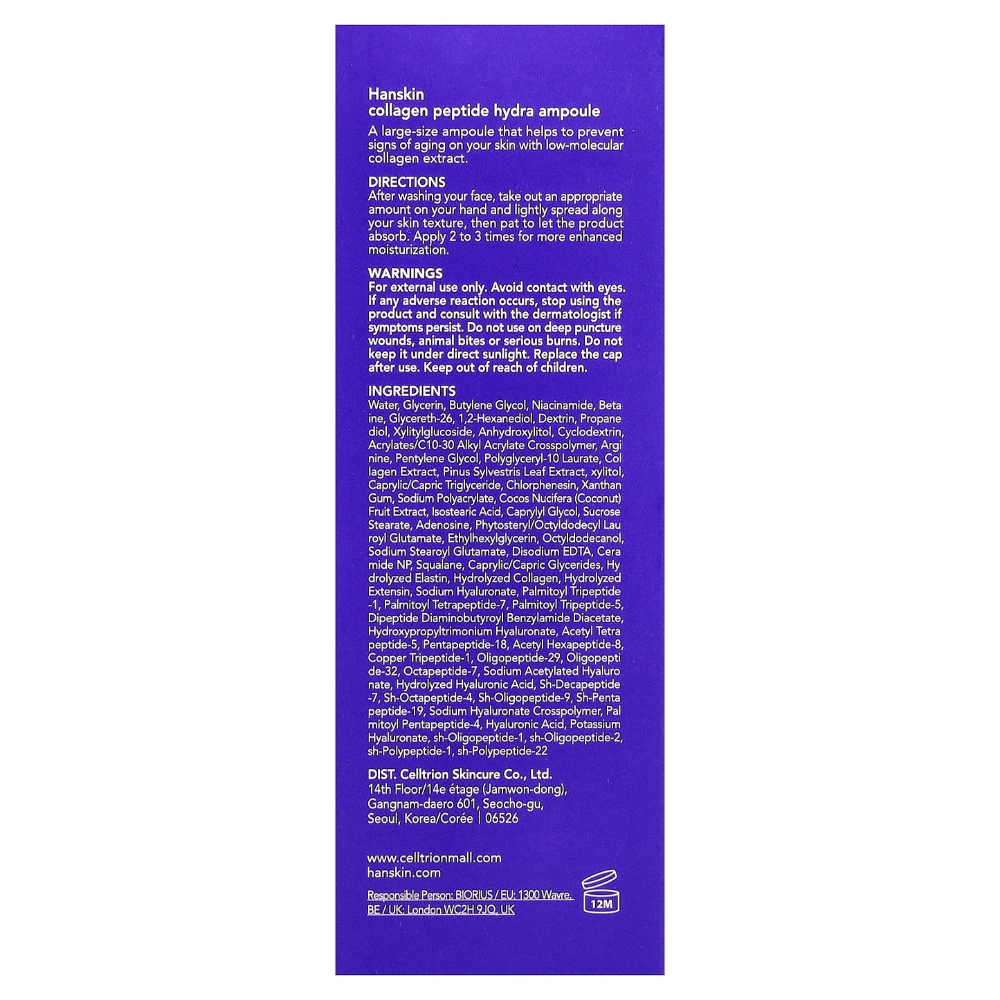 Hanskin, Collagen Peptide, Hydra Ampoule, 3.04 fl oz (90 ml)