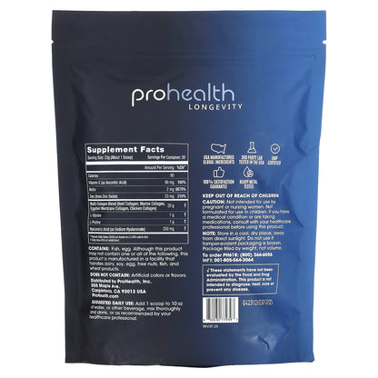 ProHealth Longevity, Longevity Collagen+, Unflavored, 690 g