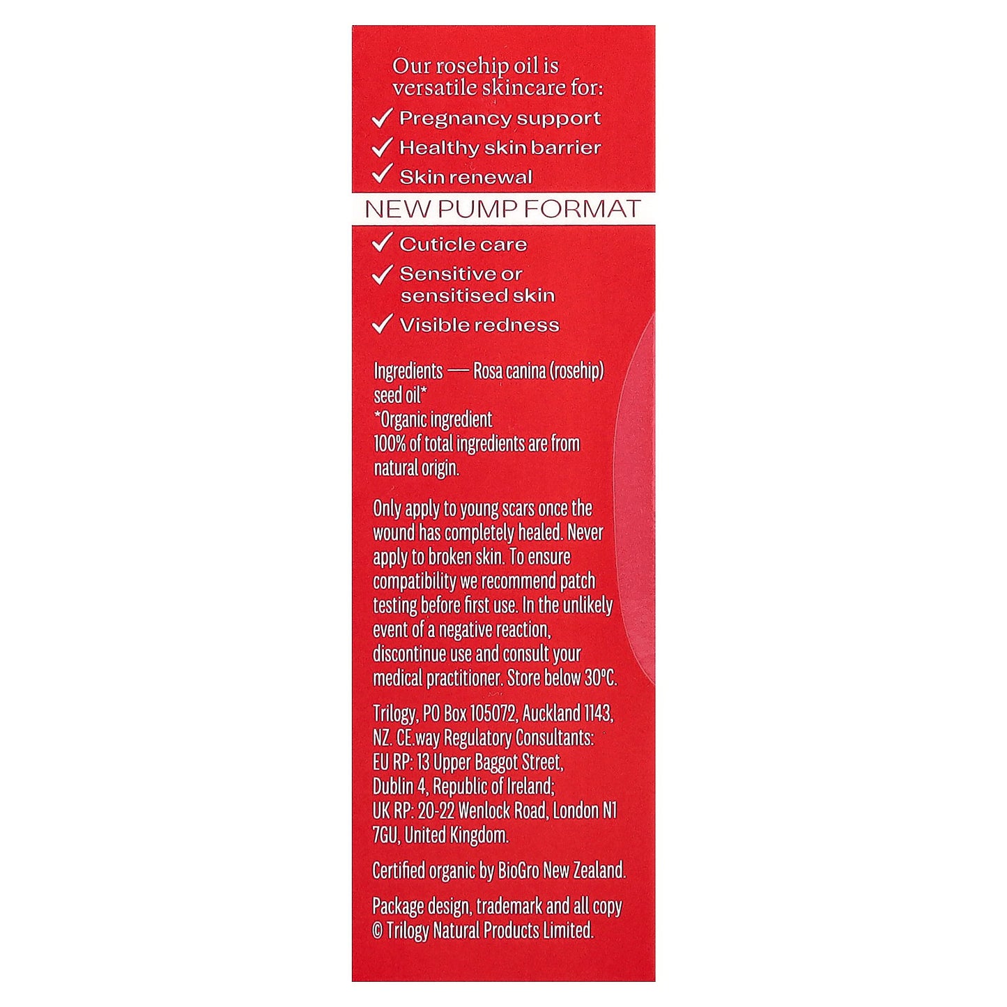 Trilogy, Certified Organic Rosehip Oil, For All Skin Types, 0.34 fl oz (10 ml)