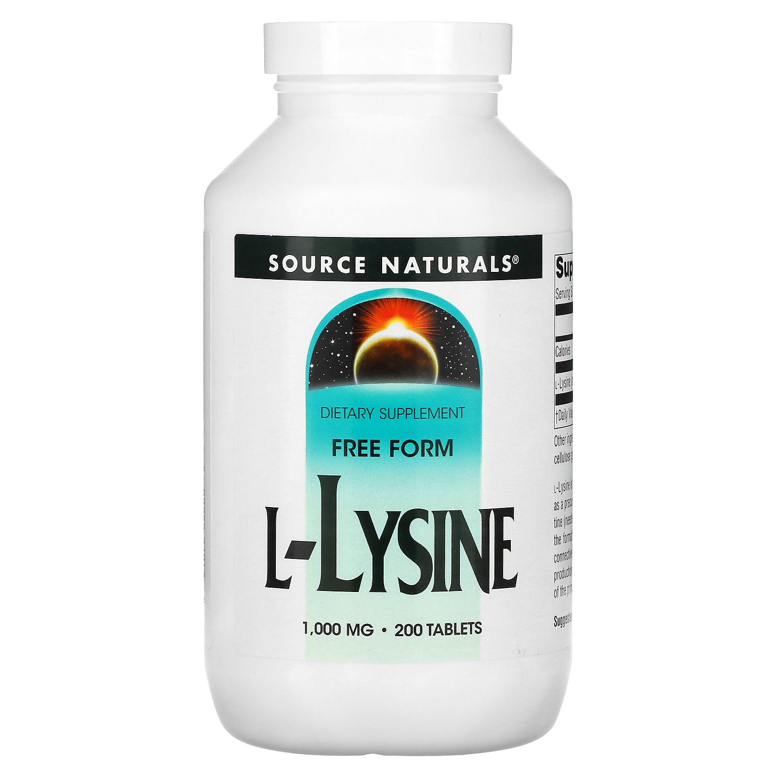 Source Naturals, L-Lysine, 1,000 mg, 200 Tablets