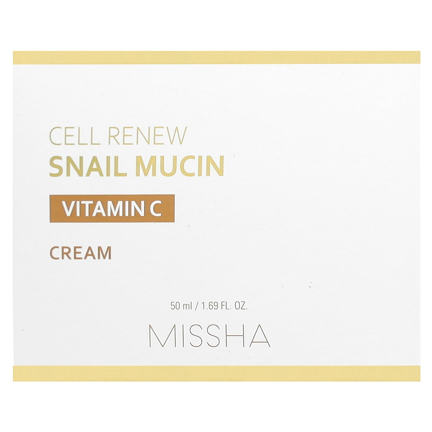 Missha, Cell Renew Snail Mucin, Vitamin C Cream , 1.69 fl oz (50 ml)