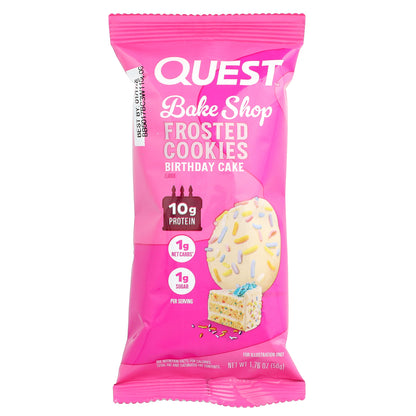 Quest Nutrition, Bake Shop Frosted Cookies, Birthday Cake, 8 Packages, 1.76 oz (50 g) Each