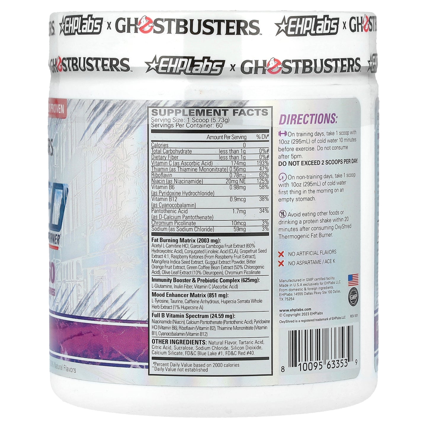 EHPlabs, Ghostbusters, OxyShred, Thermogenic Fat Burner, Ecto Freeze, 12.13 oz (344 g)