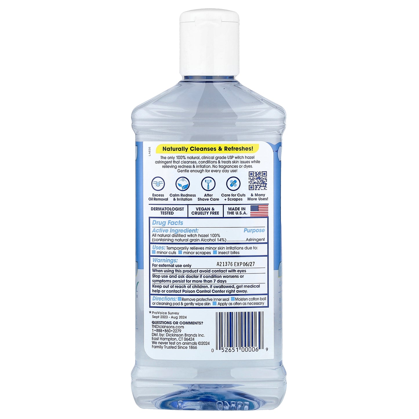 Dickinson Brands, Witch Hazel®, For Face & Body, 16 fl oz (473 ml)