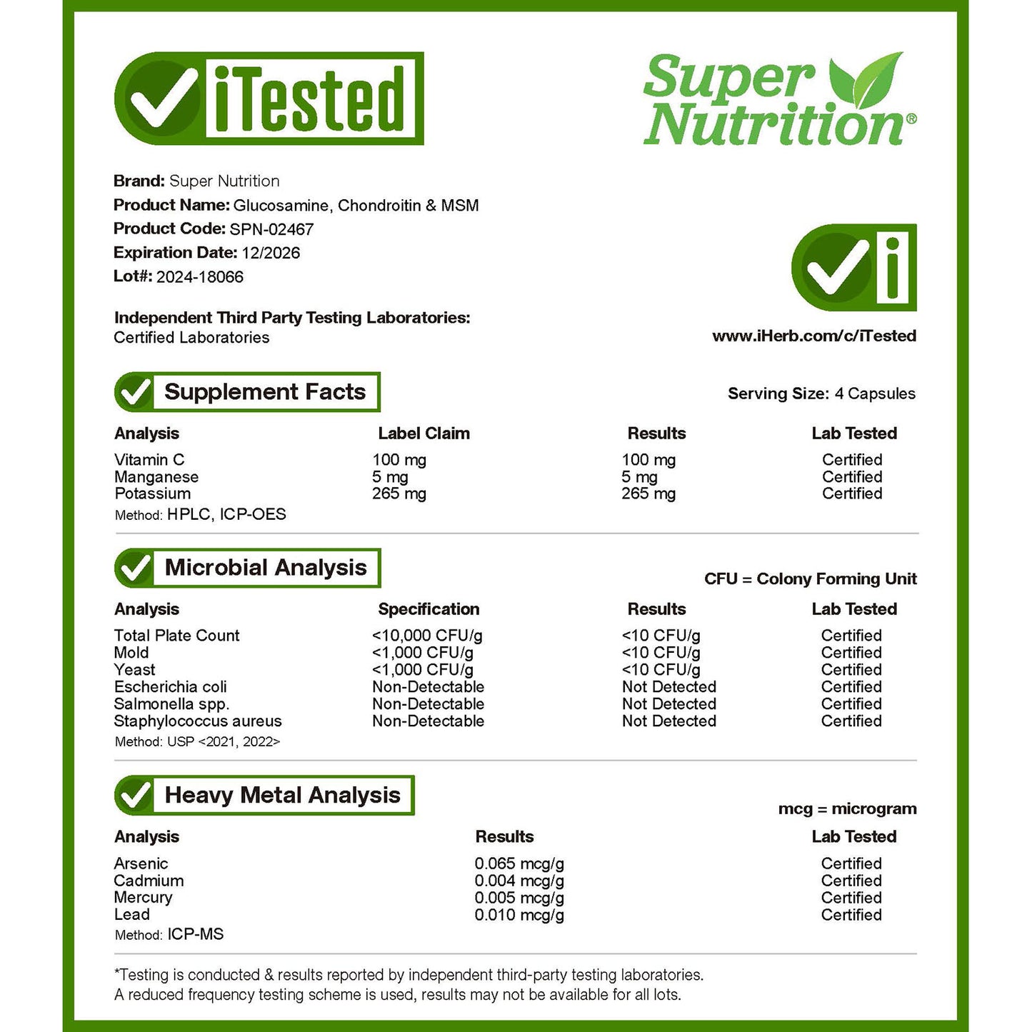 Super Nutrition, Glucosamine, Chondroitin, & MSM, 240 Veggie Capsules