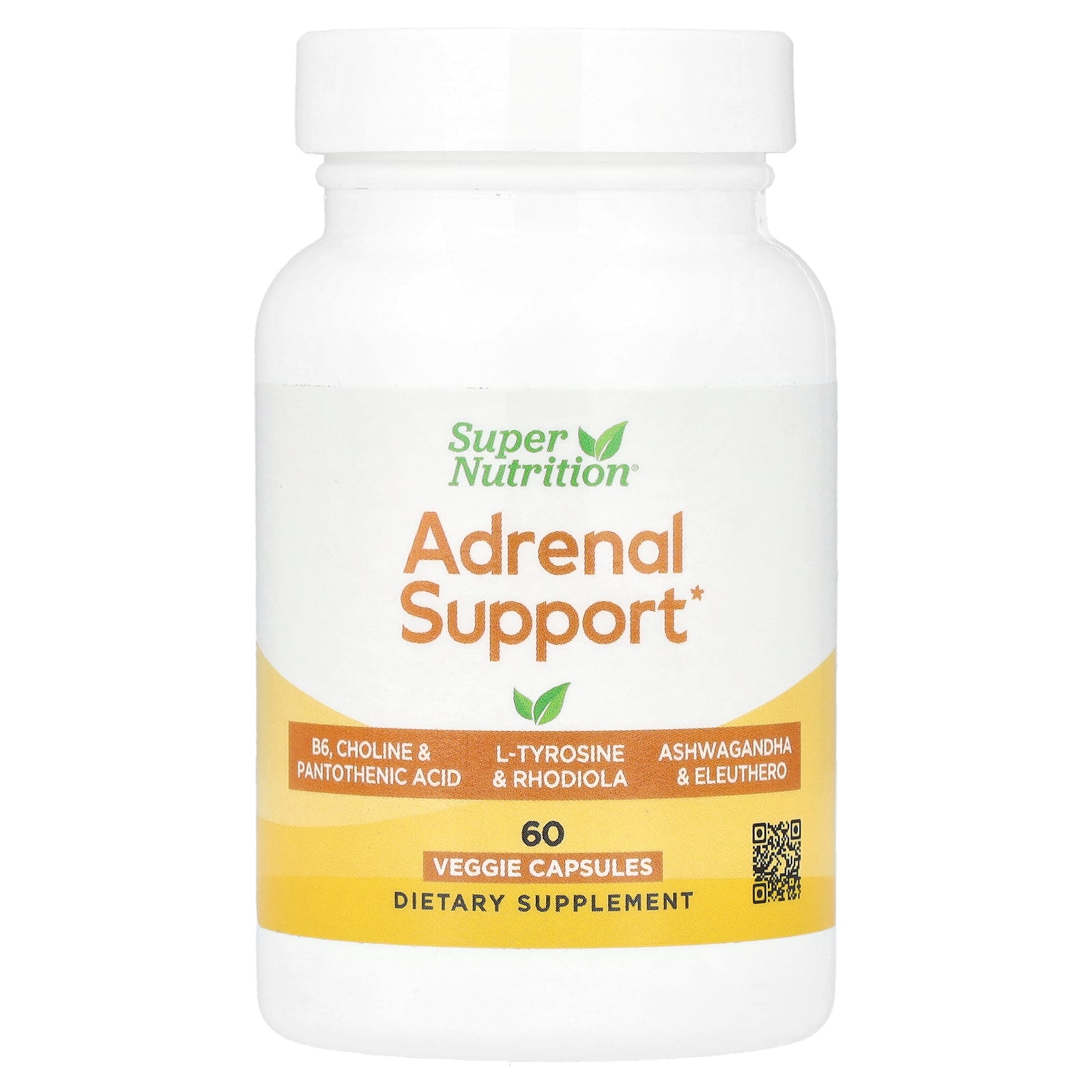 Super Nutrition, Adrenal Support, 60 Veggie Capsules