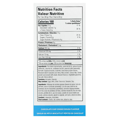 No Sugar Company, Keto Bars™, Chocolate Chip Cookie Dough, 12 Bars, 40 g Each