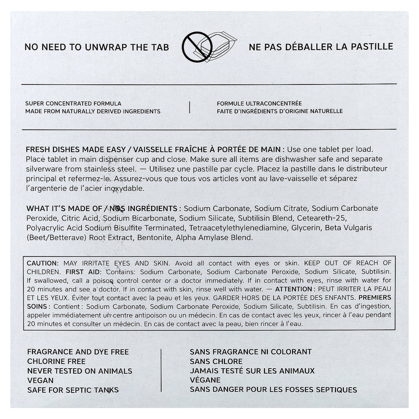 The Unscented Company, Dishwasher Tabs, 72 Tabs, 30.5 oz (864 g)