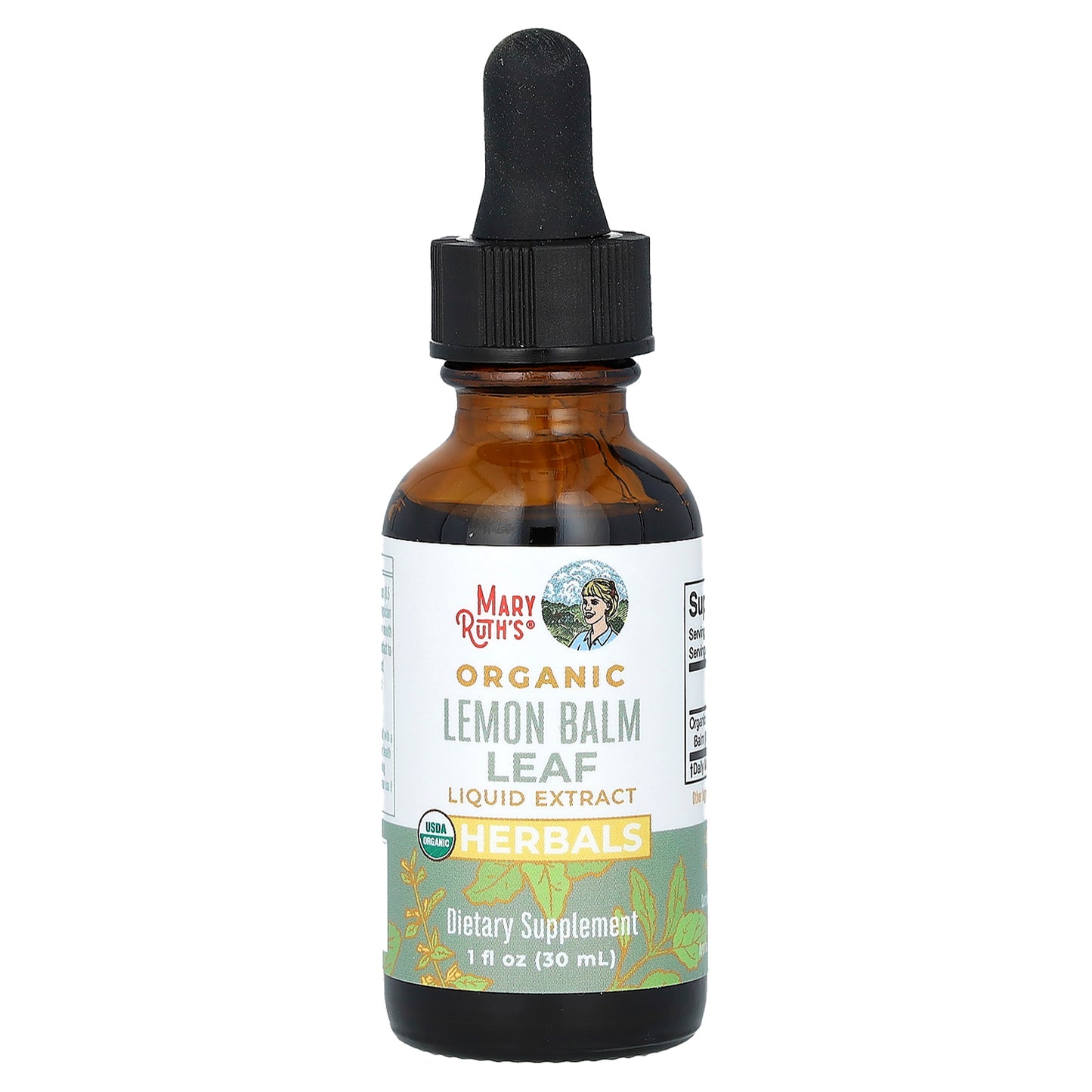 MaryRuth's, Organic Lemon Balm Leaf Liquid Extract, Alcohol Free, 590 mg, 1 fl oz (30 ml)
