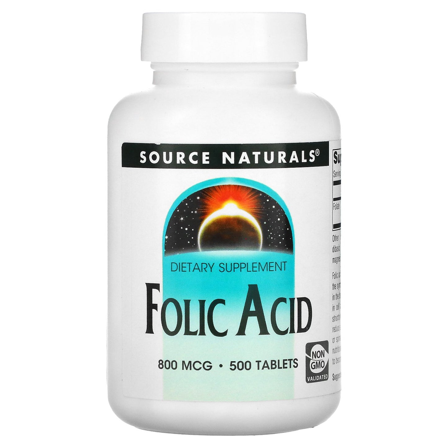 Source Naturals, Folic Acid, 800 mcg, 500 Tablets