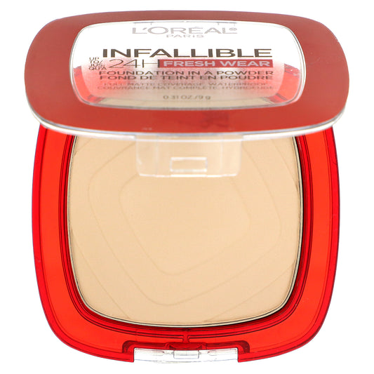 L'Oréal, Infallible 24H Fresh Wear, Foundation In A Powder, 130 True Beige, 0.31 oz (9 g)