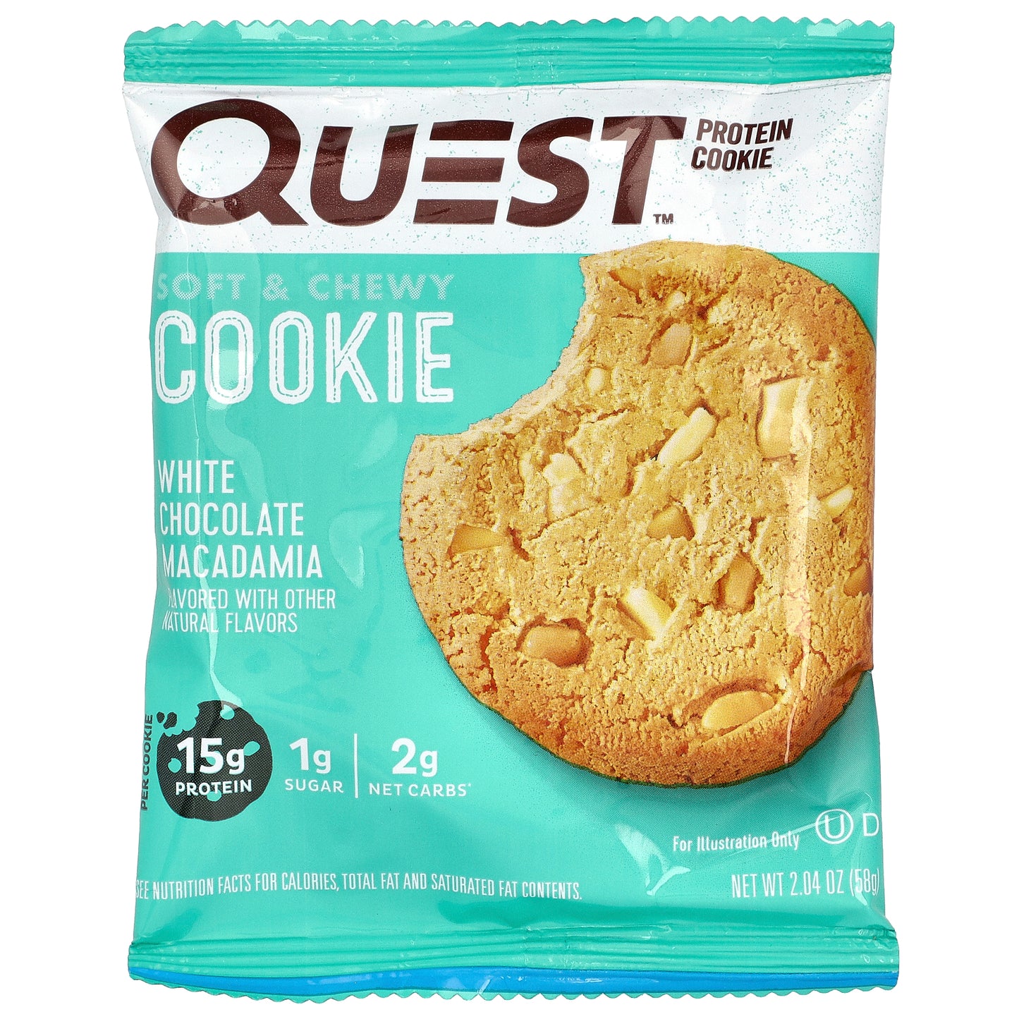 Quest Nutrition, Protein Cookie, White Chocolate Macadamia, 12 Cookies, 2.04 oz (58 g) Each