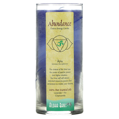 Aloha Bay, Chakra Energy Candle, Abundance, Indigo, 11 oz