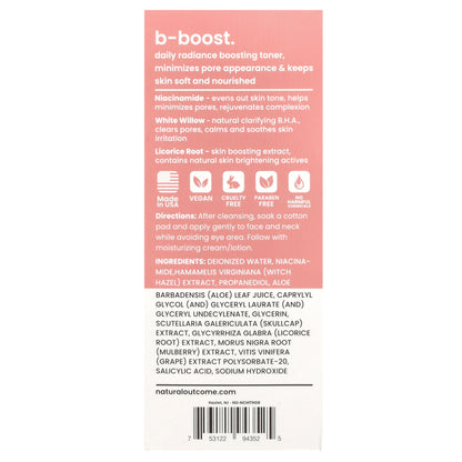 Natural Outcome, Niacinamide, B-Boost Daily Toner, Fragrance Free, 8 oz (236 ml)