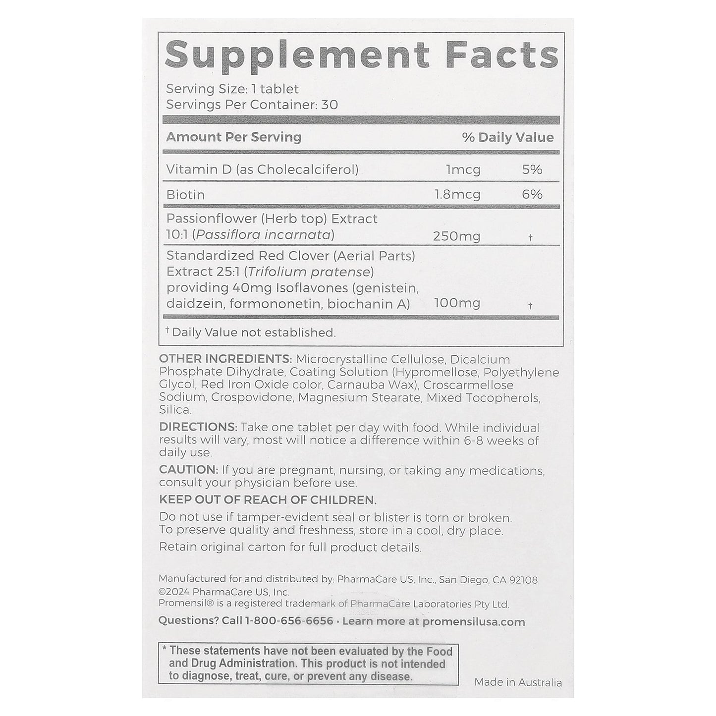 Promensil, Peri Menopause, 30 Tablets