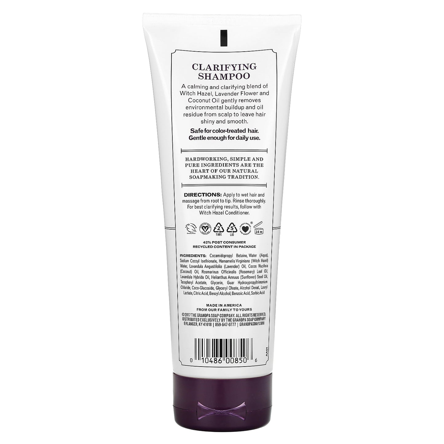 The Grandpa Soap Co., Witch Hazel Shampoo, Clarify, All Hair Types, 8 fl oz (237 ml)