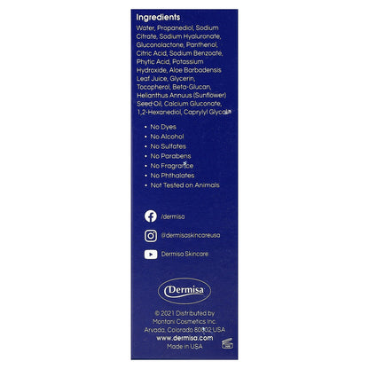 Dermisa, Hyaluronic Acid Serum, 1 fl oz (30 ml)