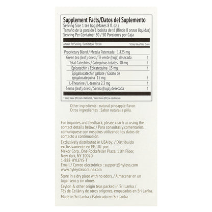 Hyleys Tea, Slim Tea, Pineapple, 50 Foil Envelope Tea Bags, 2.64 oz (75 g)