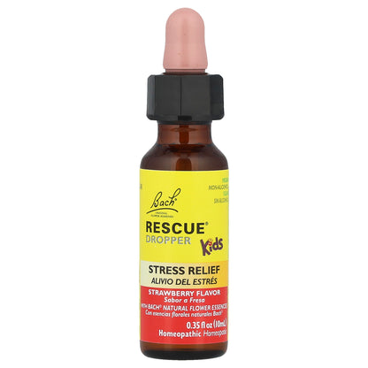 Bach, Rescue® Dropper Kids, Stress Relief, For Ages 2 & Up, Strawberry, 0.35 fl oz (10 ml)