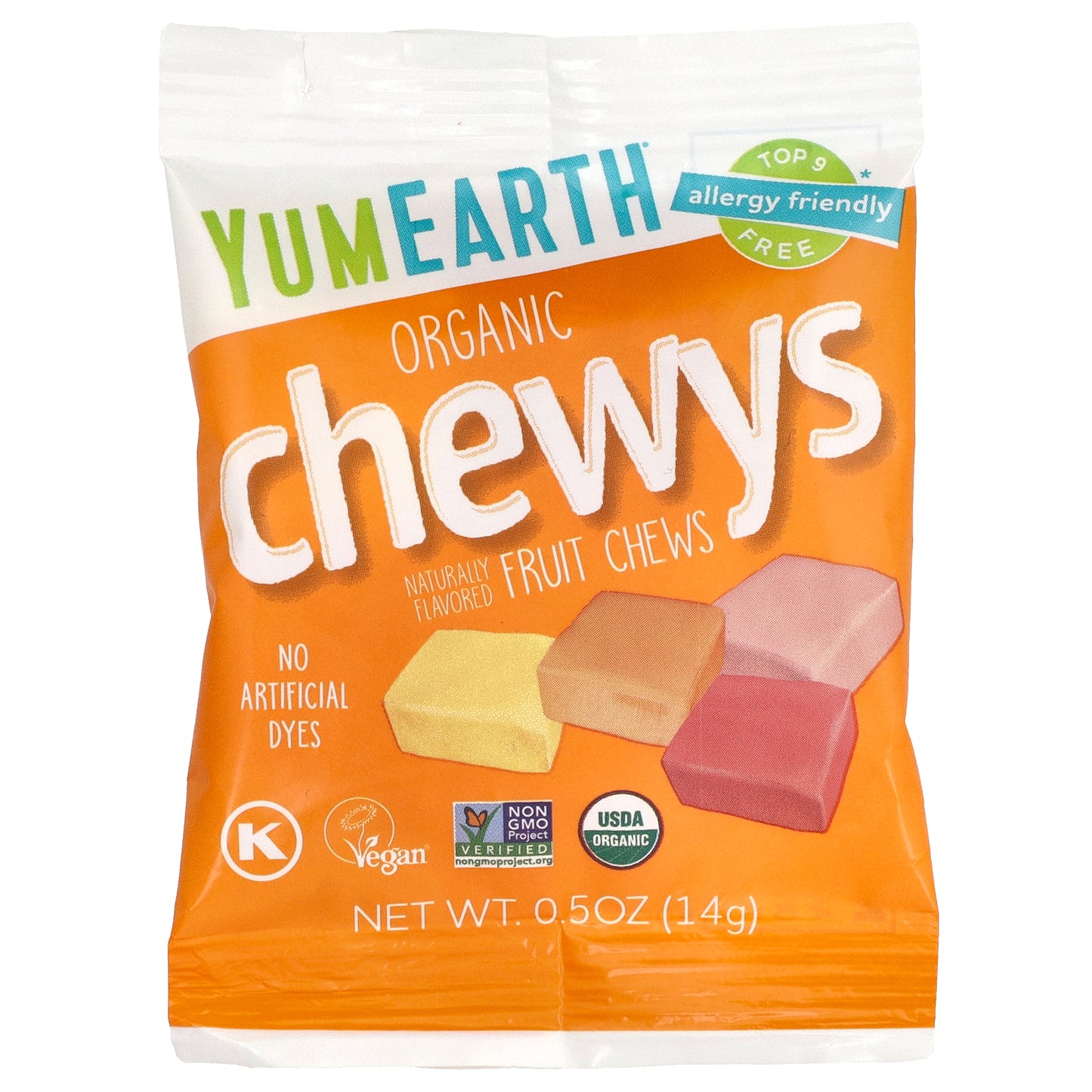 YumEarth, Organic Chewys™, Fruit Chews, 15 Snack Packs, 0.5 oz (14 g) Each