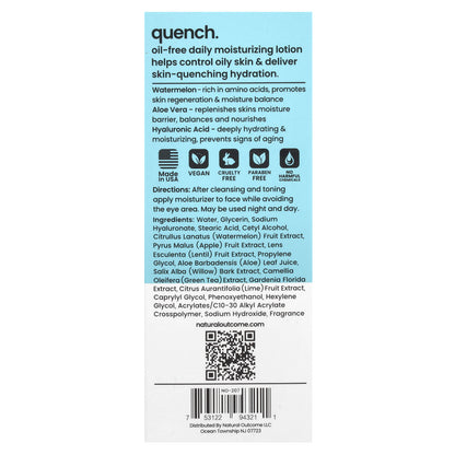 Natural Outcome, Oily Skin, Quench Moisturizer, 4 oz (118 ml)