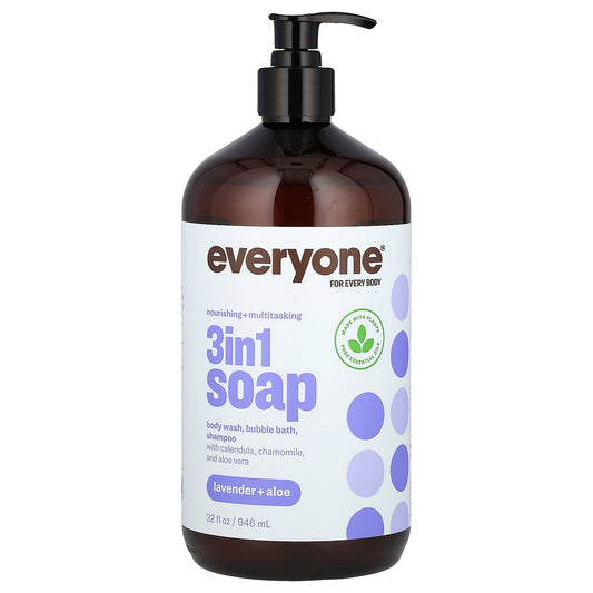 Everyone, 3 in 1 Soap, Lavender + Aloe, 32 fl oz (946 ml)