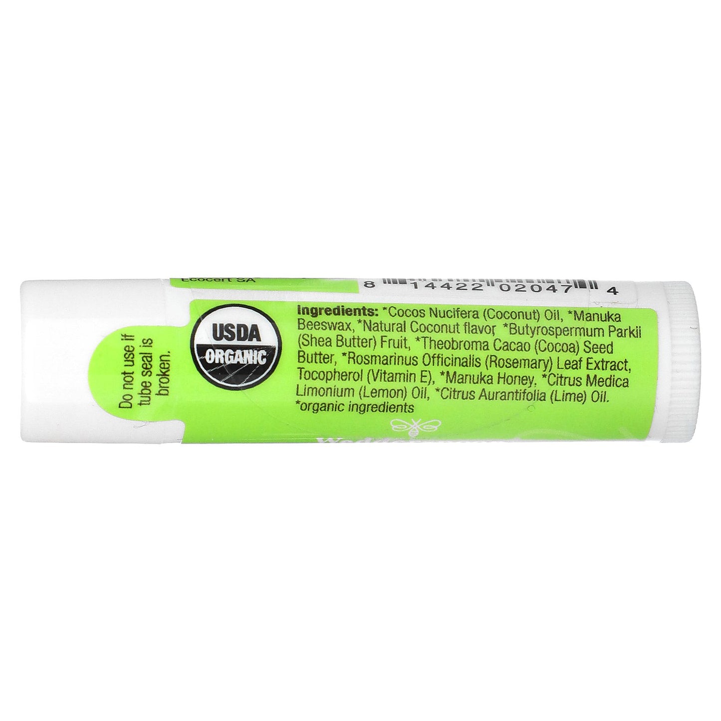 Wedderspoon, Organic Lipcare, Manuka Honey, Coconut Lime, 0.15 oz (4.5 g)