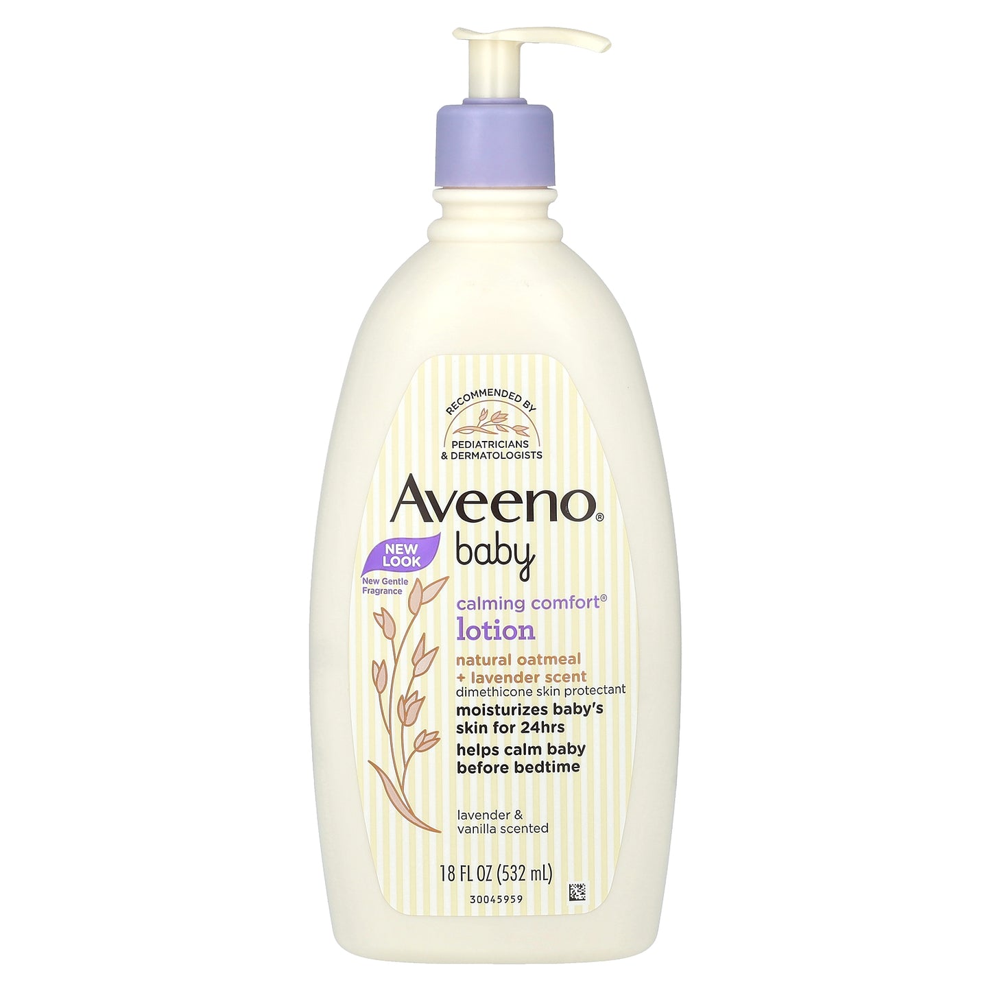 Aveeno, Baby, Calming Comfort® Lotion, Lavender & Vanilla, 18 fl oz (532 ml)