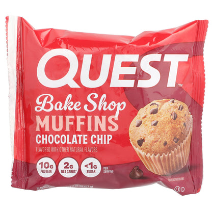 Quest Nutrition, Bake Shop Muffins, Chocolate Chip , 8 Muffins, 2.01 oz (57 g) Each