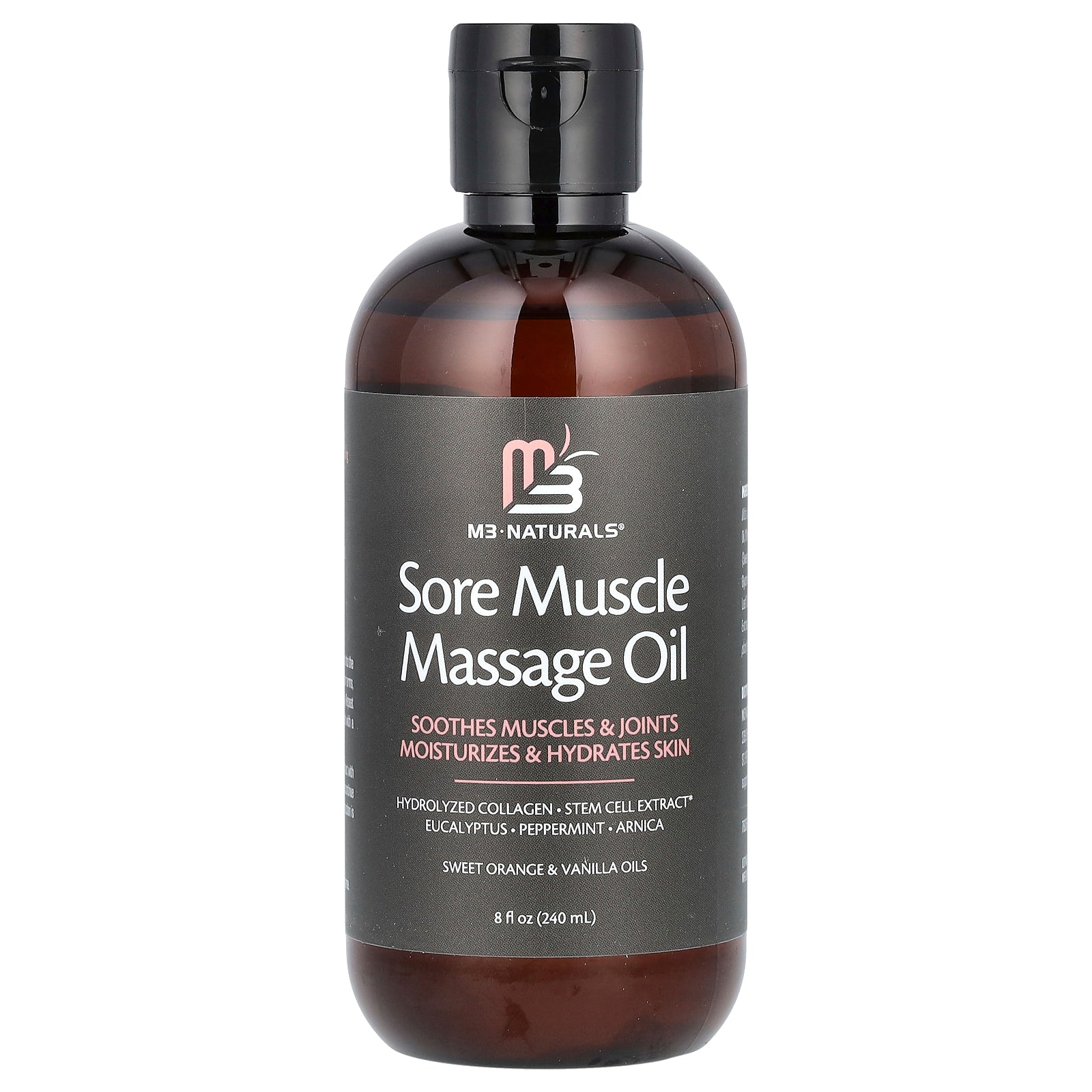 M3, Sore Muscle Massage Oil, Sweet Orange & Vanilla, 8 fl oz (240 ml)