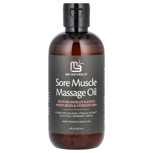 M3, Sore Muscle Massage Oil, Sweet Orange & Vanilla, 8 fl oz (240 ml)