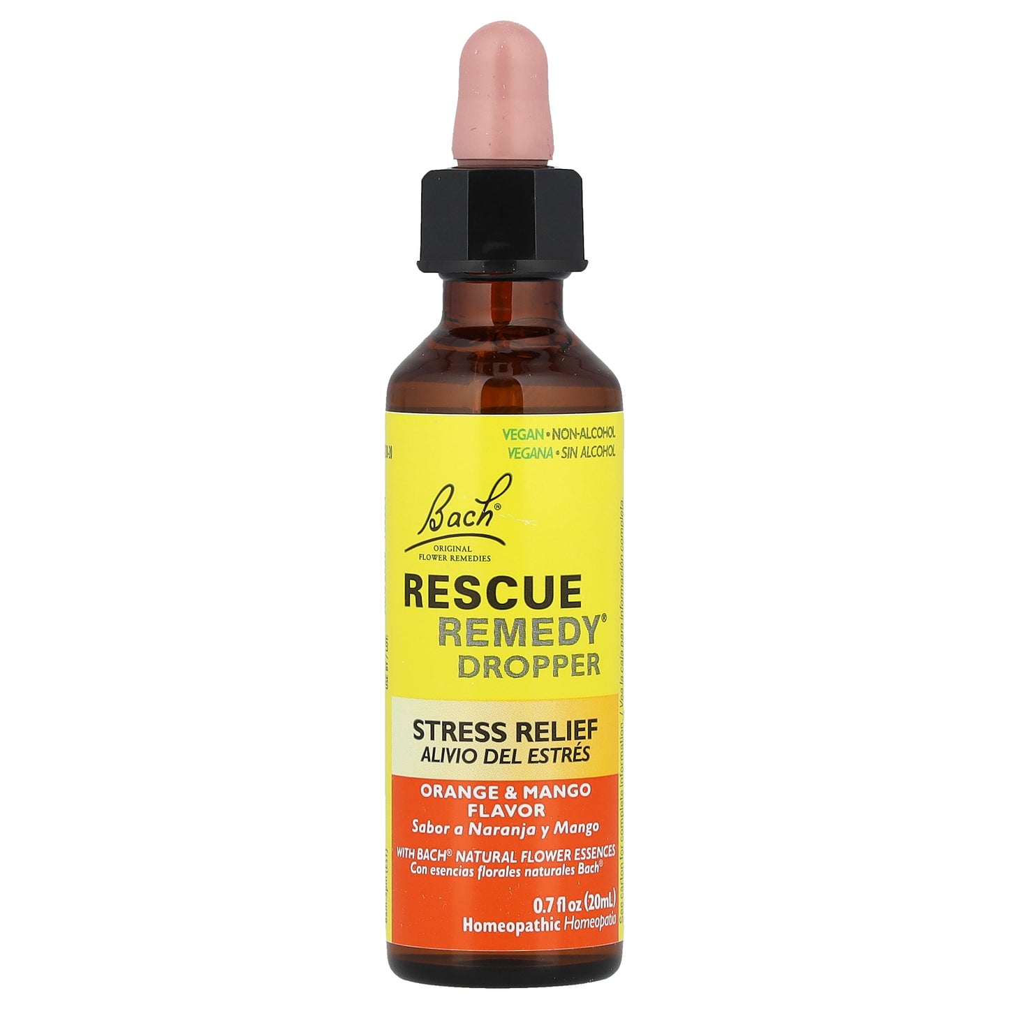 Bach, Rescue Remedy® Dropper, Stress Relief, Orange & Mango, 0.7 fl oz (20 ml)