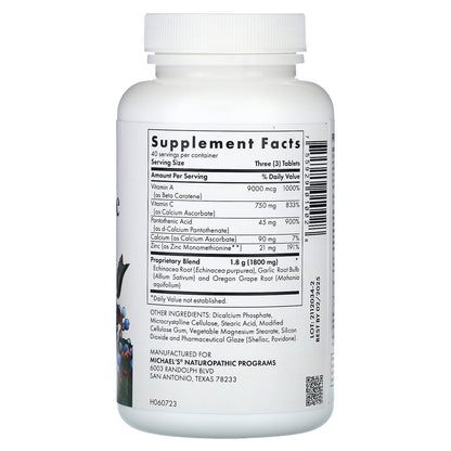 Michael's Health, Quick Immune Response, 120 Vegetarian Tablets