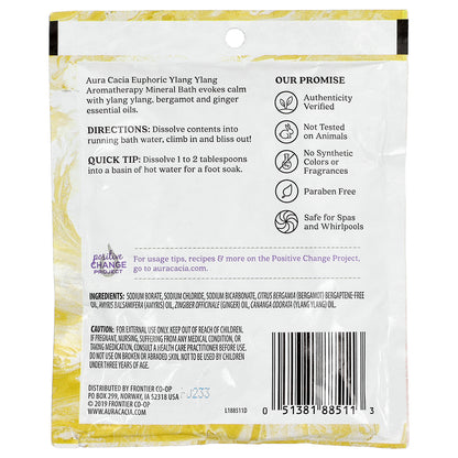 Aura Cacia, Aromatherapy Mineral Bath, Euphoric, Ylang Ylang, 2.5 oz (70.9 g)
